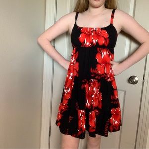 Red and black Hawaiian dress